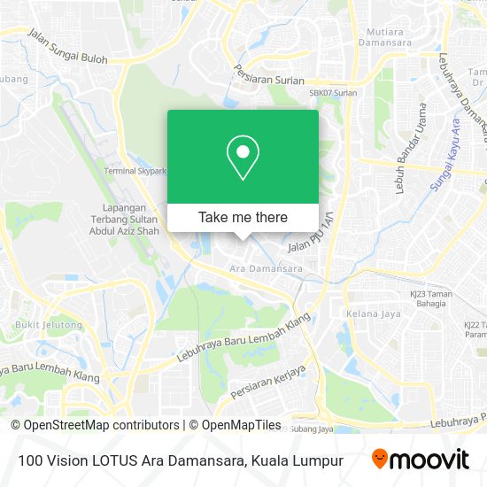 100 Vision LOTUS Ara Damansara map