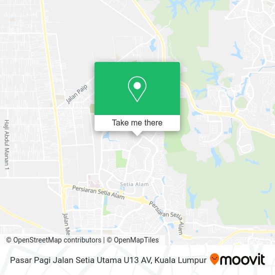 Pasar Pagi Jalan Setia Utama U13 AV map