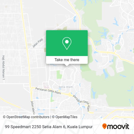 99 Speedmart 2250 Setia Alam 6 map