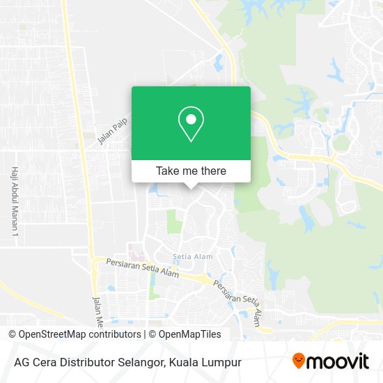 AG Cera Distributor Selangor map