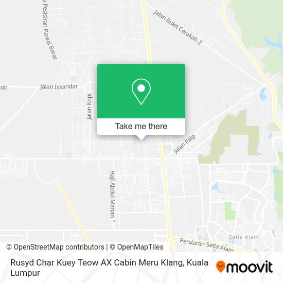 Rusyd Char Kuey Teow AX Cabin Meru Klang map