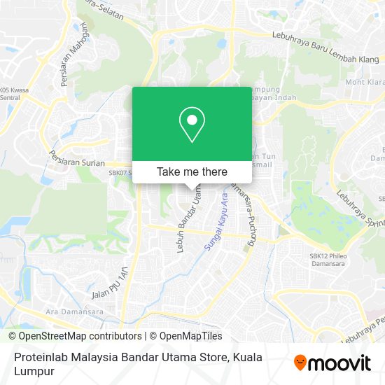 Proteinlab Malaysia Bandar Utama Store map