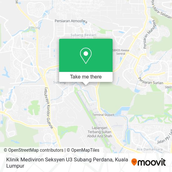 Klinik Mediviron Seksyen U3 Subang Perdana map