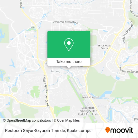 Restoran Sayur-Sayuran Tian de map