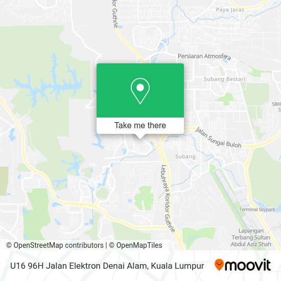 Peta U16 96H Jalan Elektron Denai Alam