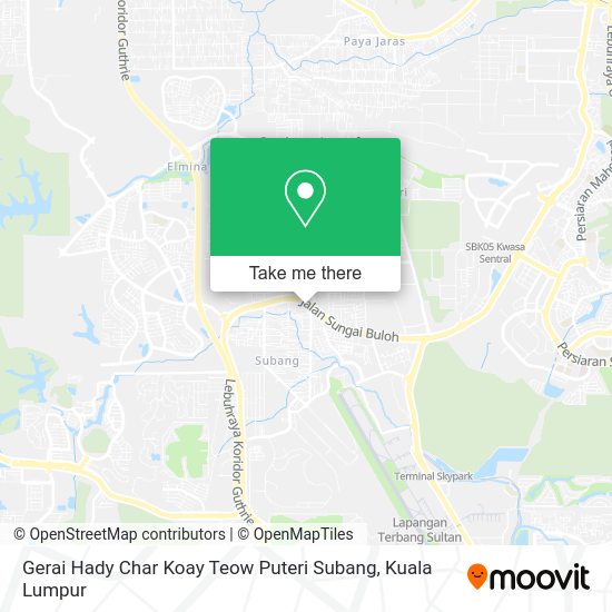 Peta Gerai Hady Char Koay Teow Puteri Subang