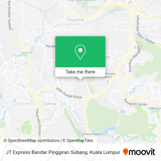 Peta JT Express Bandar Pinggiran Subang