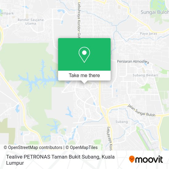 Peta Tealive PETRONAS Taman Bukit Subang