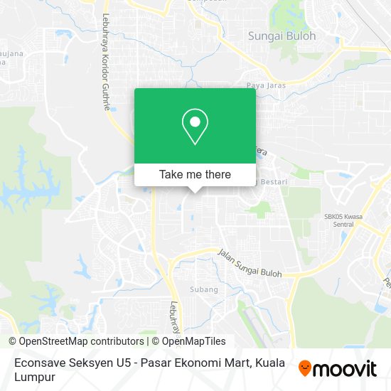 Econsave Seksyen U5 - Pasar Ekonomi Mart map