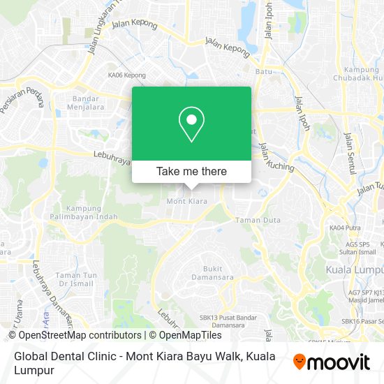 Peta Global Dental Clinic - Mont Kiara Bayu Walk