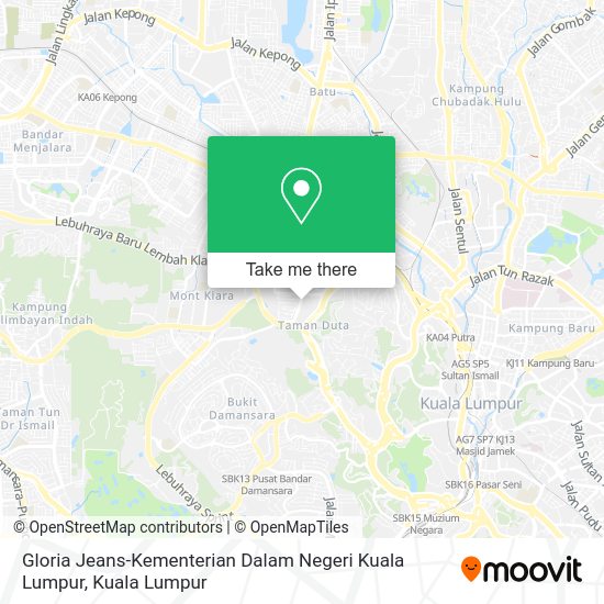 Peta Gloria Jeans-Kementerian Dalam Negeri Kuala Lumpur