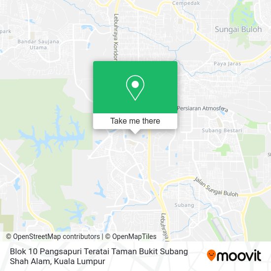 Peta Blok 10 Pangsapuri Teratai Taman Bukit Subang Shah Alam
