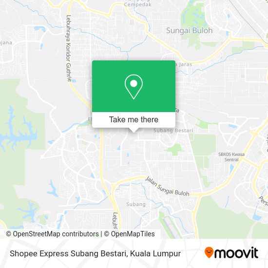 Peta Shopee Express Subang Bestari