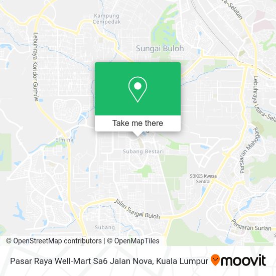 Pasar Raya Well-Mart Sa6 Jalan Nova map
