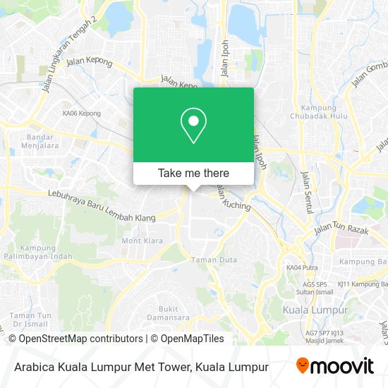 Arabica Kuala Lumpur Met Tower map