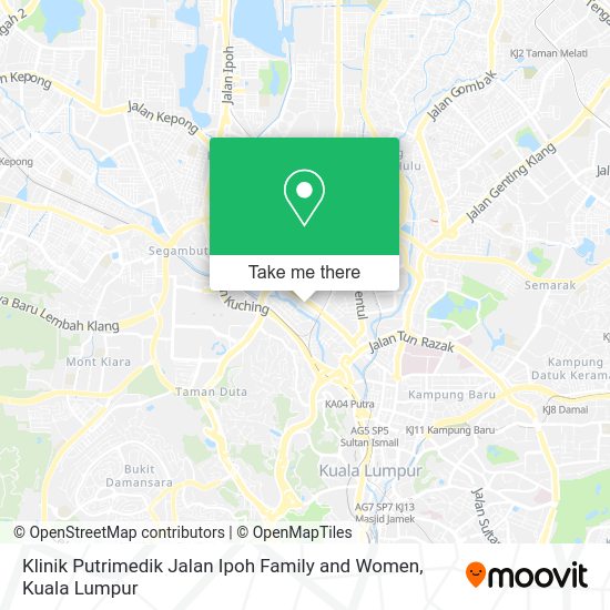 Klinik Putrimedik Jalan Ipoh Family and Women map