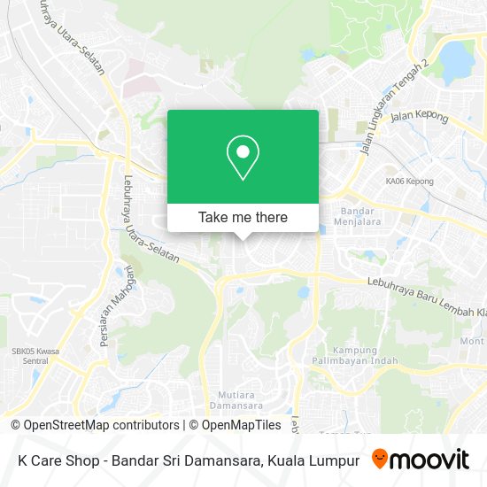 K Care Shop - Bandar Sri Damansara map