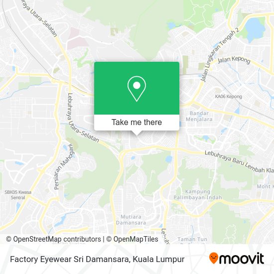 Factory Eyewear Sri Damansara map