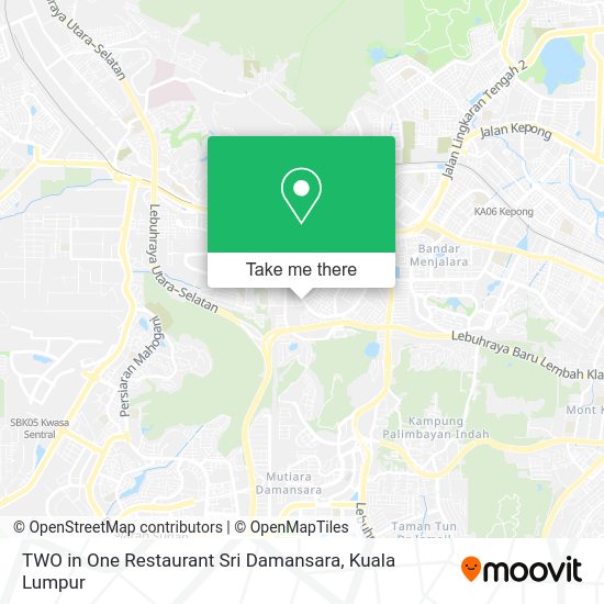 TWO in One Restaurant Sri Damansara map