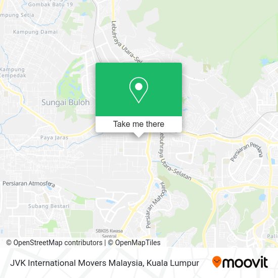 JVK International Movers Malaysia map