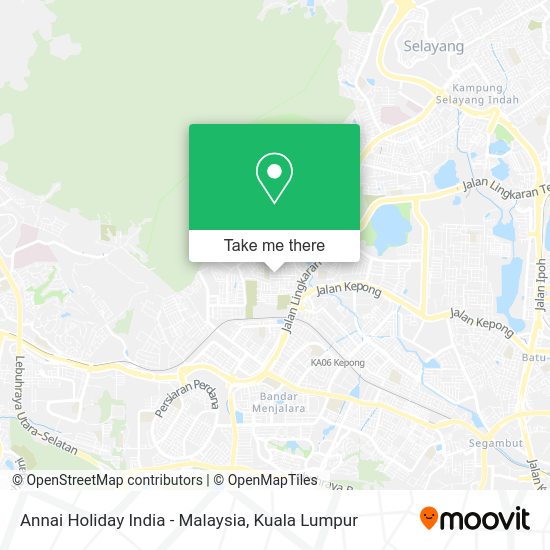 Peta Annai Holiday India - Malaysia