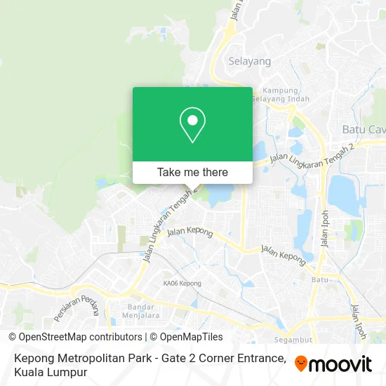 Kepong Metropolitan Park - Gate 2 Corner Entrance map