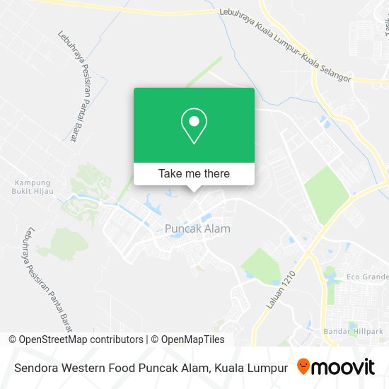 Sendora Western Food Puncak Alam map