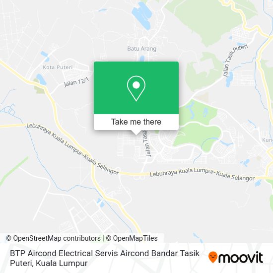 BTP Aircond Electrical Servis Aircond Bandar Tasik Puteri map