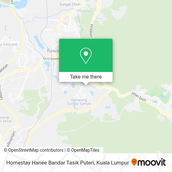 Peta Homestay Hanee Bandar Tasik Puteri