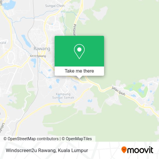 Peta Windscreen2u Rawang