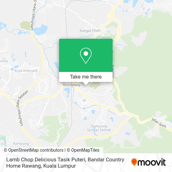 Peta Lamb Chop Delicious Tasik Puteri, Bandar Country Home Rawang