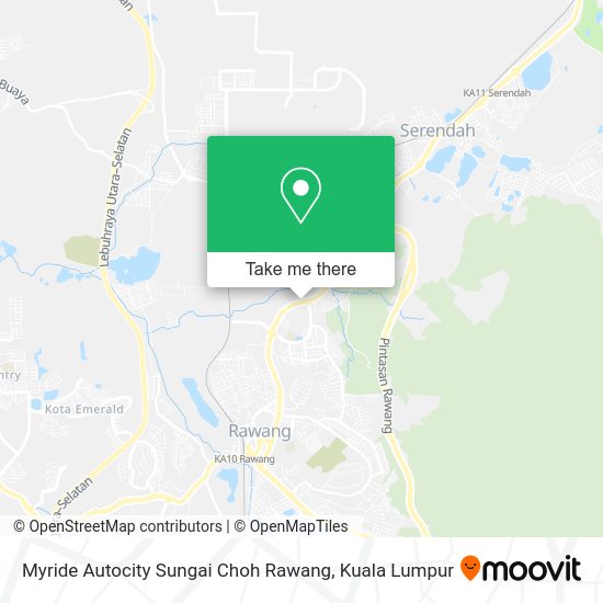 Myride Autocity Sungai Choh Rawang map