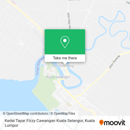 Peta Kedai Tayar Fizzy Cawangan Kuala Selangor
