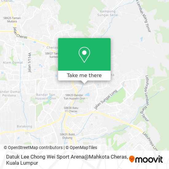 Peta Datuk Lee Chong Wei Sport Arena@Mahkota Cheras