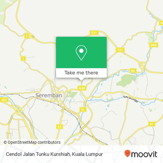 Cendol Jalan Tunku Kurshiah map