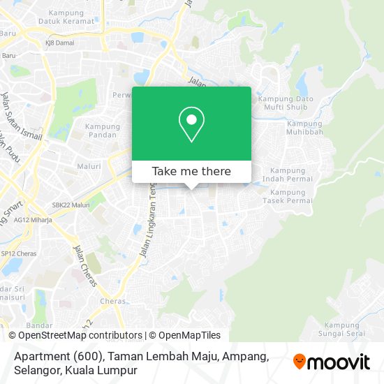 Peta Apartment (600), Taman Lembah Maju, Ampang, Selangor