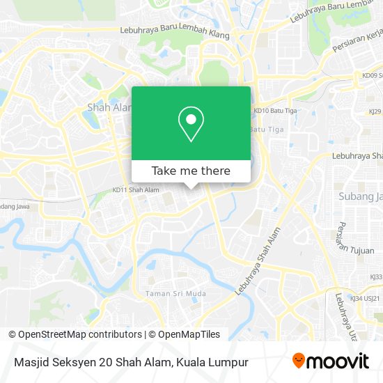 Peta Masjid Seksyen 20 Shah Alam