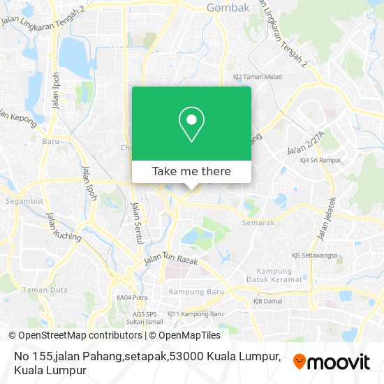 No 155,jalan Pahang,setapak,53000 Kuala Lumpur map