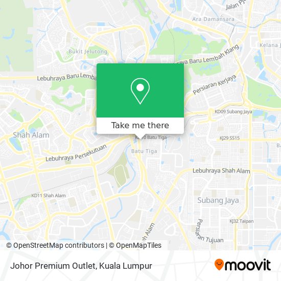 Peta Johor Premium Outlet