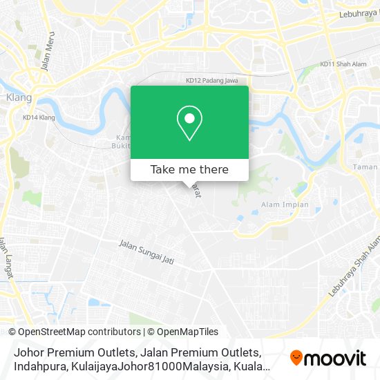Peta Johor Premium Outlets, Jalan Premium Outlets, Indahpura, KulaijayaJohor81000Malaysia