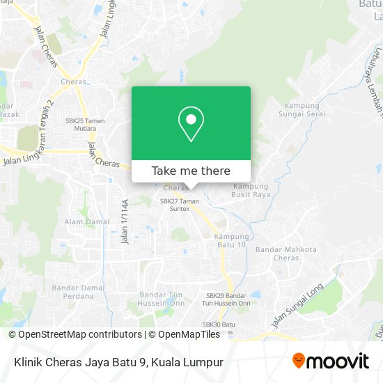 Peta Klinik Cheras Jaya Batu 9