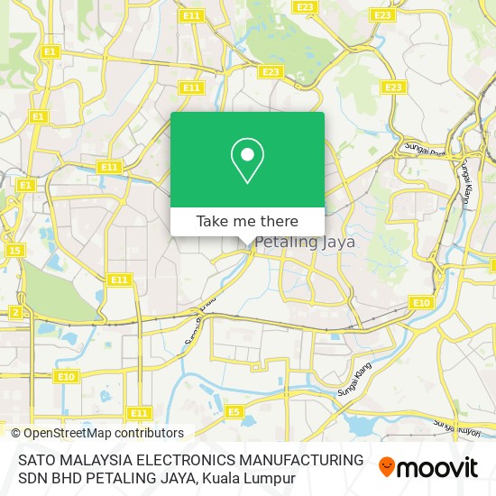 SATO MALAYSIA ELECTRONICS MANUFACTURING SDN BHD PETALING JAYA map