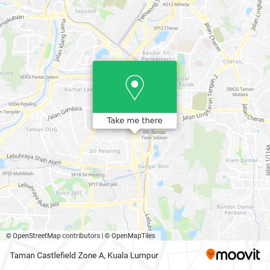 Peta Taman Castlefield Zone A