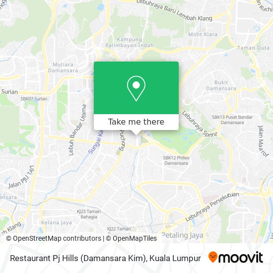 Peta Restaurant Pj Hills (Damansara Kim)