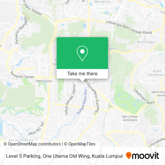 Level 5 Parking, One Utama Old Wing map