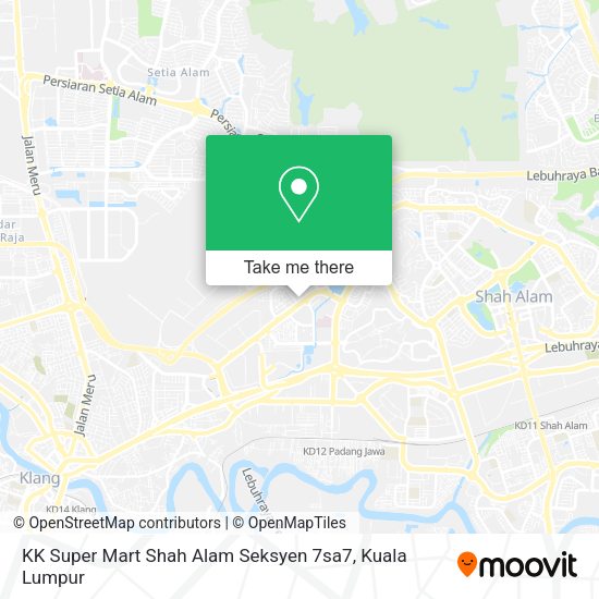 Peta KK Super Mart Shah Alam Seksyen 7sa7