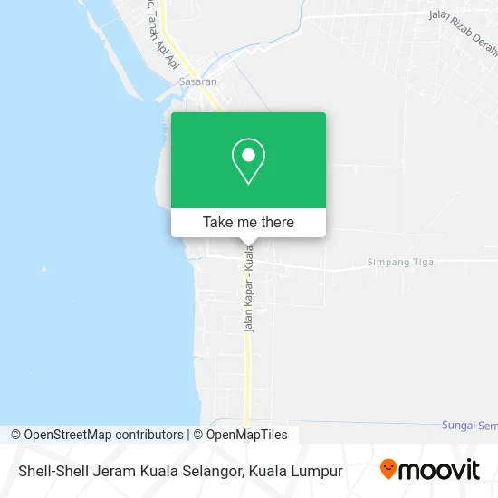 Shell-Shell Jeram Kuala Selangor map