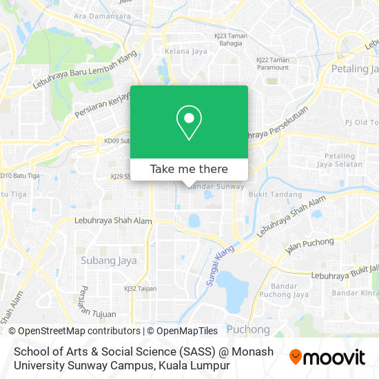 School of Arts & Social Science (SASS) @ Monash University Sunway Campus map