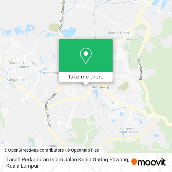 Tanah Perkuburan Islam Jalan Kuala Garing Rawang map