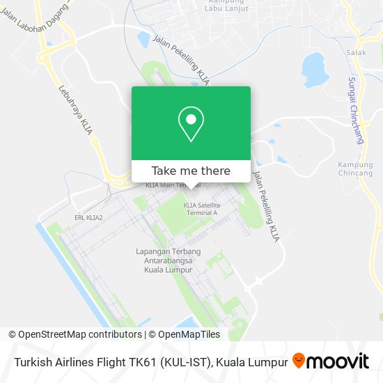 Turkish Airlines Flight TK61 (KUL-IST) map